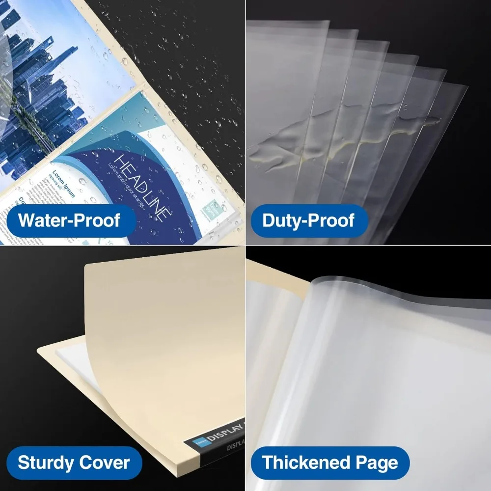 แฟ้ม 30 ช่องพร้อมปลอกพลาสติก 9x12 (สีงาช้าง) โฟลเดอร์ผลงานศิลปะสำหรับงานหนักพร้อมแผ่นป้องกันแบบใส แสดง 60 หน้า