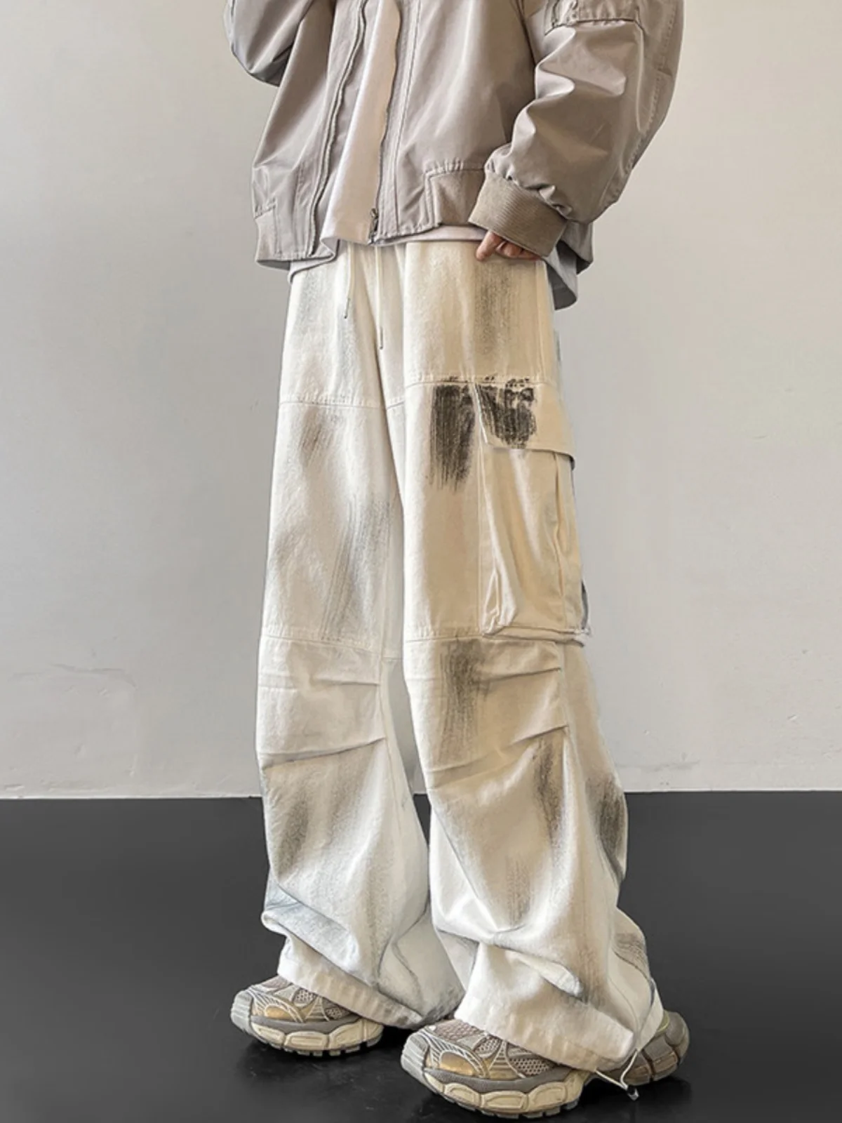 

Мужские джинсы American Sle Workwear Distred, широкие прямые брюки, повседневные, свободного кроя, молодежные, весна-осень