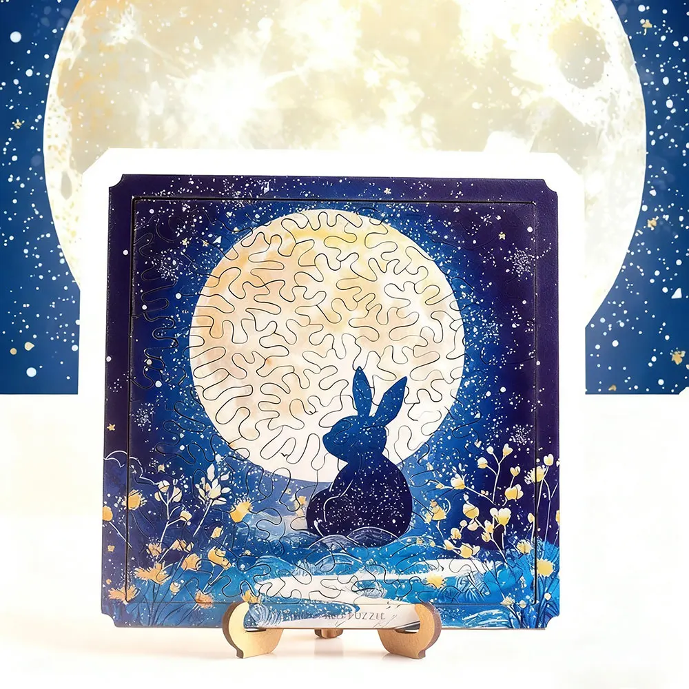 

Cartoon Animal Jigsaw Puzzle Good Night Rabbit Arts High Difficulty Kids Toys Wooden Puzzle Christmas Gift Home Decoration UG382