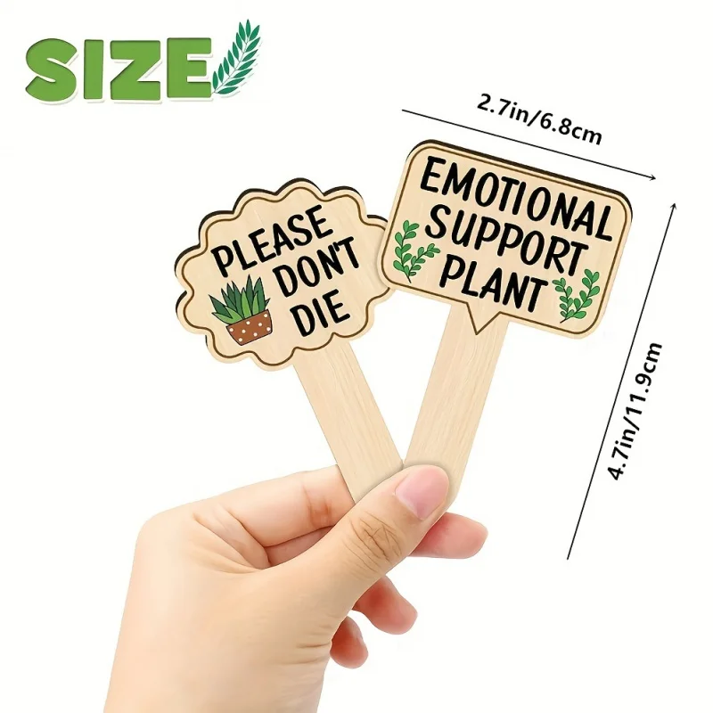 15pcs, Funny Wooden Plant Markers For Succulent Flowers Greenery Plants Tags 15-Pack Waterproof Wood Plant Labels Outdoor Indoor