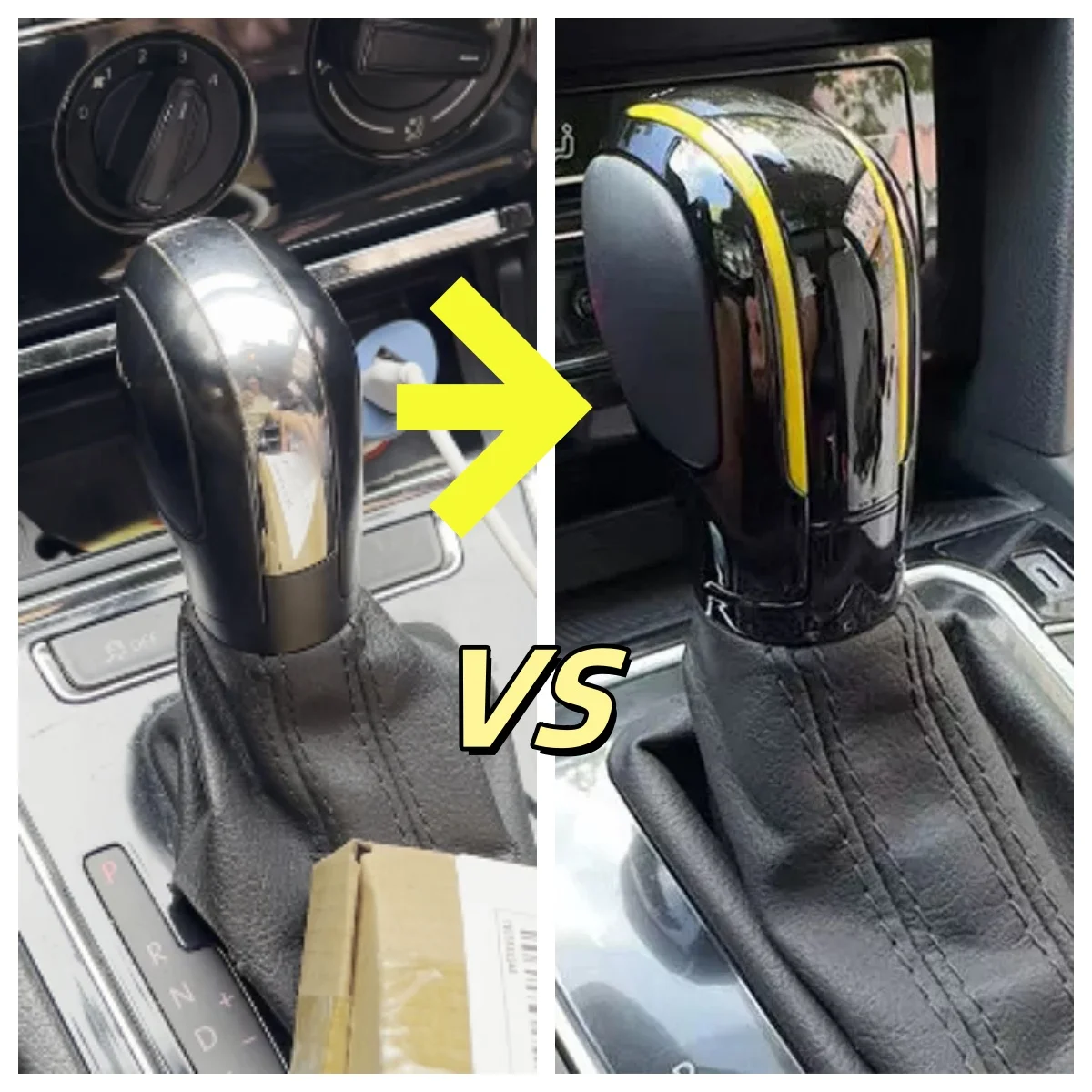 

1PCS black baking paint with leather shift handle gear side cover DSG logo for VW Golf 6 7 R GTI Passat B7 B8 CC R20 Jetta MK6 G