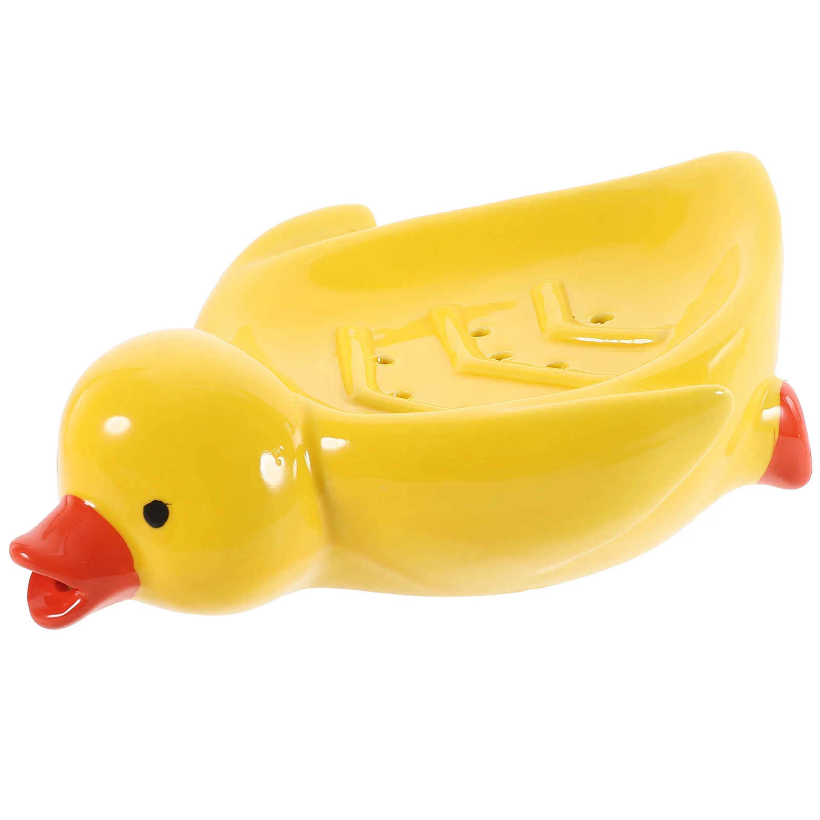 

Duck Ceramic Soap Draining Holder Bathroom Cute Cartoon Soap Dish Lovely Self Draining Organizer Home Supplies