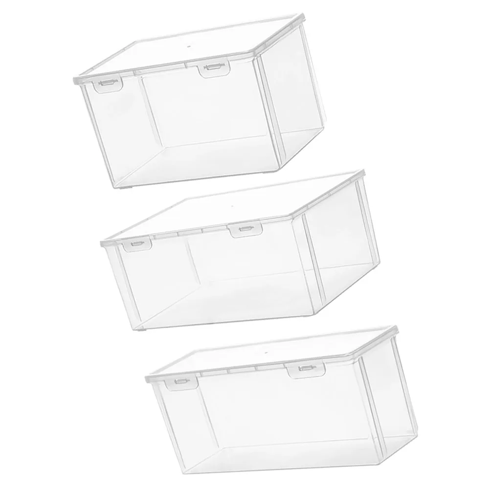 

3 Pcs Transparent Clear Bread Storage Containers With Lids Airtight Loaf Box For Homemade Food Grade Dispenser