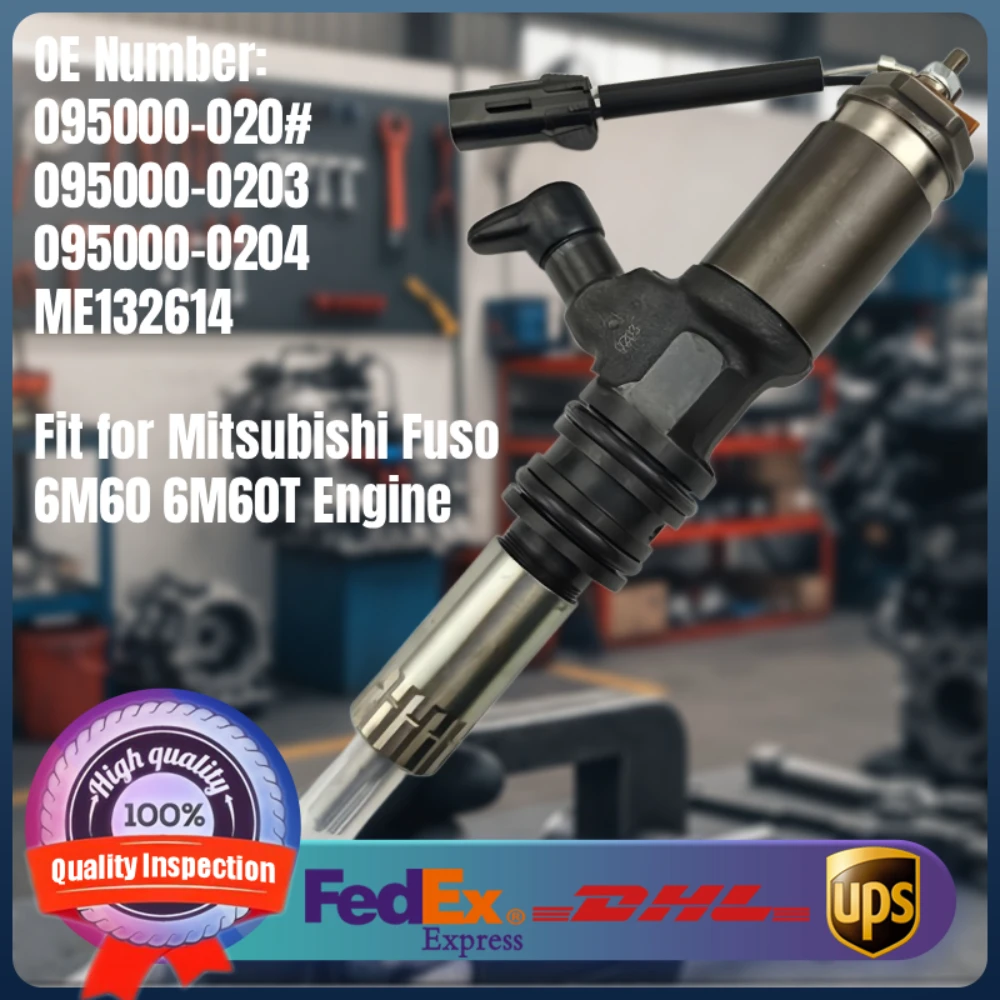 Топливная форсунка Common Rail 095000-0203 095000-0204 095000-020 #   ME132614 для двигателя Mitsubishi Fuso Truck FH FK FM 6M60 6M60T