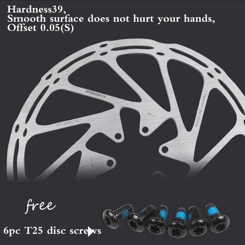 2PC SRAM Centerline Disc Brake Rotor 160 180 203mm Stainless Steel Hydraulic Brake Disc for MTB Road Bike Electric Scooter Parts