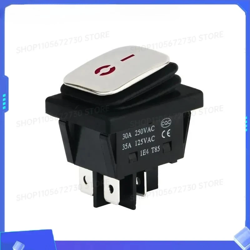 10PCS for KCD4 Waterproof Boat Rocker Switch 30A High Current 2 Gear 4 Pin Power Switch Red with Light Green LED 6 Pin