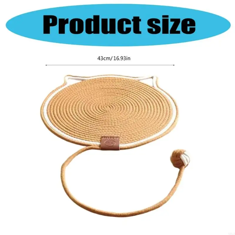 A9LA Cotton Rope Cats Scratfer Post Mat Fun Toy للقطط لطحن المخلب وتخفيف تصميم ميزة الإجهاد المقاومة للارتداء