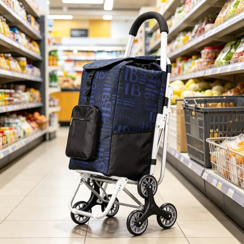 Aluminum Shopping Cart with Seat Elderly,Foldable Trolley with Chair,2-in-1 Portable Pull Cart, Quiet Smooth Rolling Heavy Duty