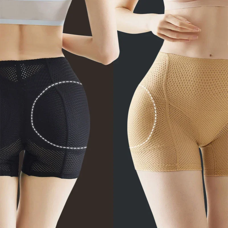 Dimmkof Removable Padded Mesh Breathable Butt Enhancer Panties Hip Dip Smooth Boyshort Round Shape Shapewear Short Hip To Butt