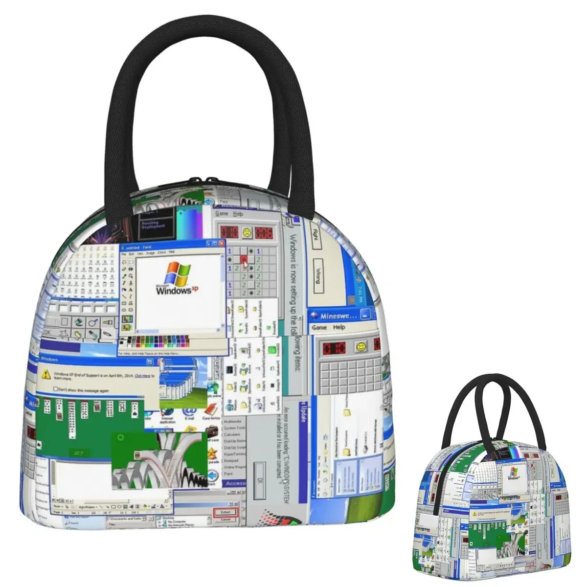 Windows XP Collage Insulated Lunch Bag for Women Children Portable Food Boxes Thermal Lunch Box Tote