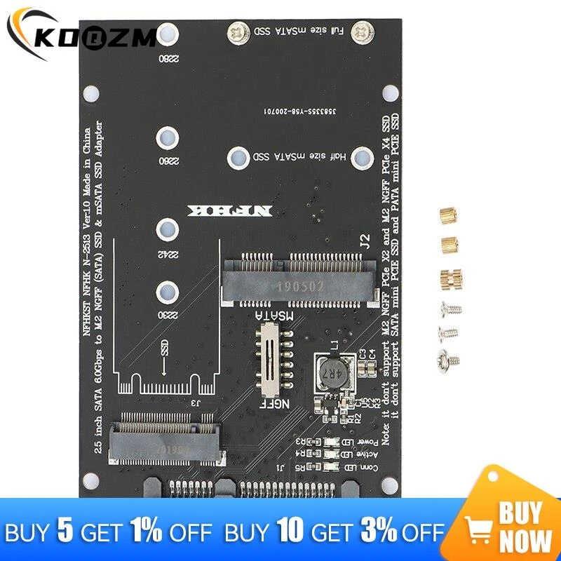 2 NGFF MSATA SSD To SATA 3.0 Adapter 2 In 1 Converter Card For PC Laptop