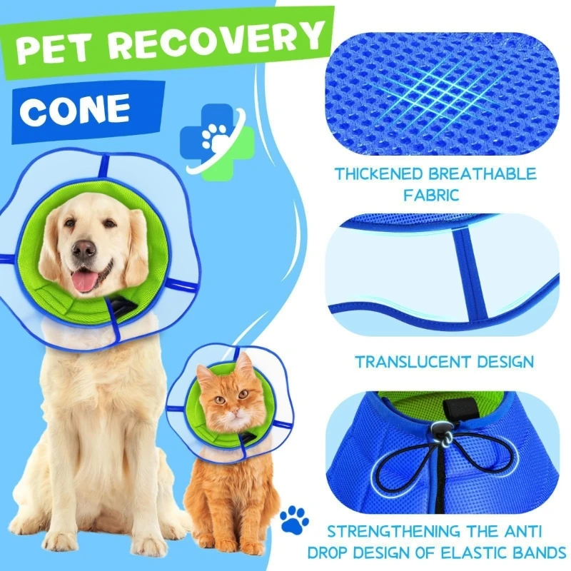 Dog Protective Collar with Padded Border for Postoperative Use J0MC