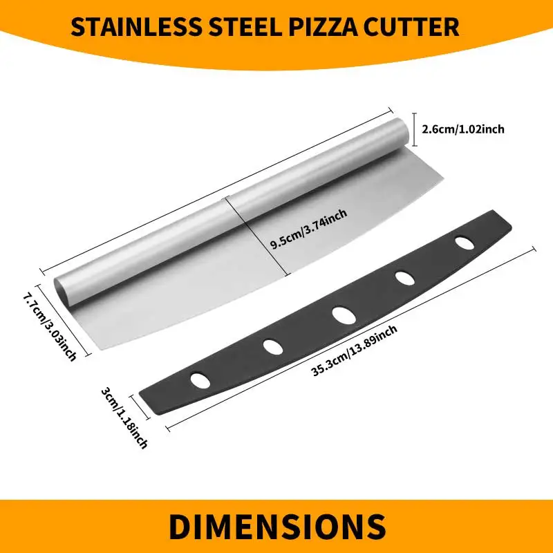 قاطعة البيتزا الفاخرة - شفرة حادة من الفولاذ المقاوم للصدأ ومقبض مريح. آمن للاستخدام في غسالة الأطباق للشرائح المثالية في كل مرة!