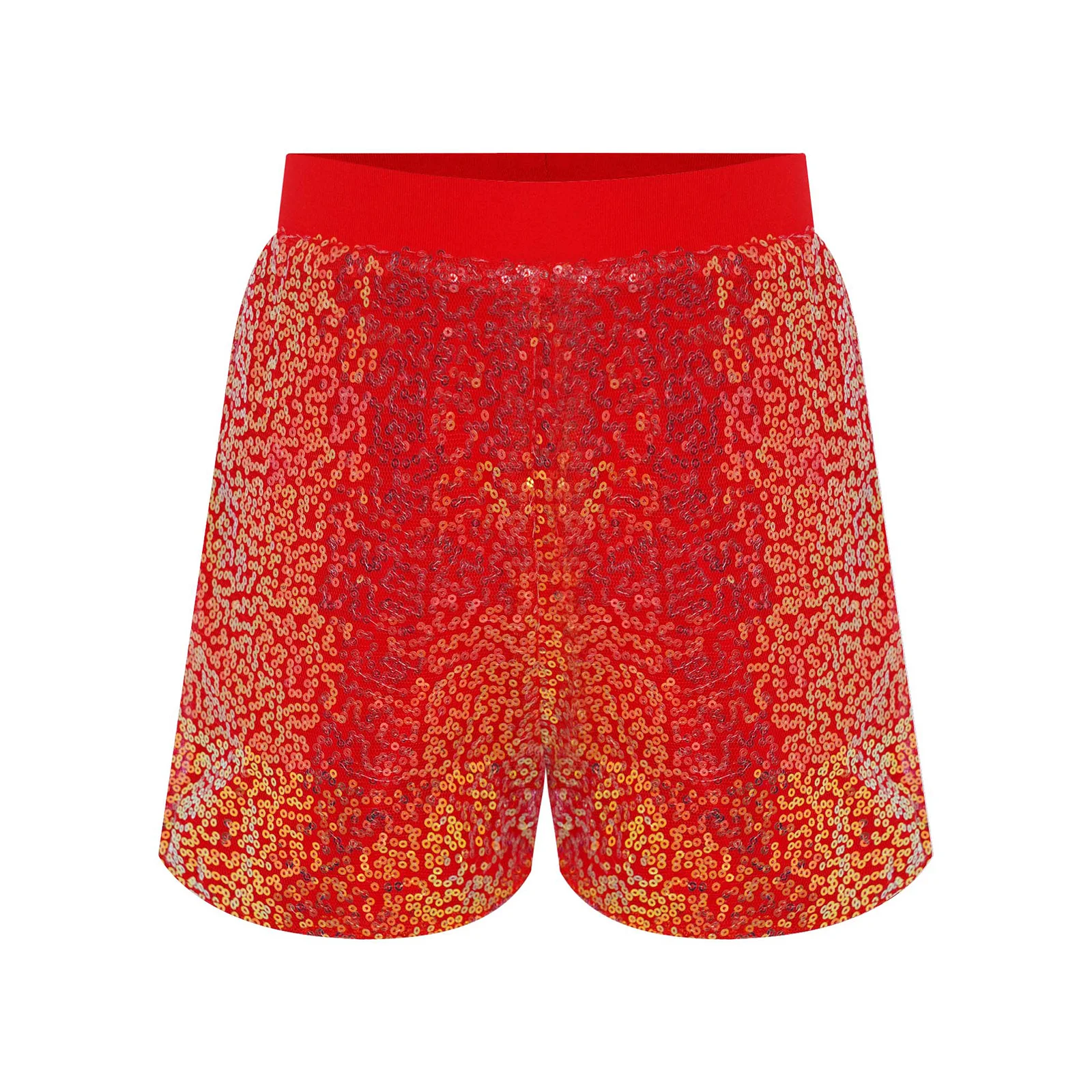 

Kids Girls Sparkly Sequin Jazz Dance Shorts Elastic Waistband Jazz Performance Outfit for Stage Shows And Theme Parties