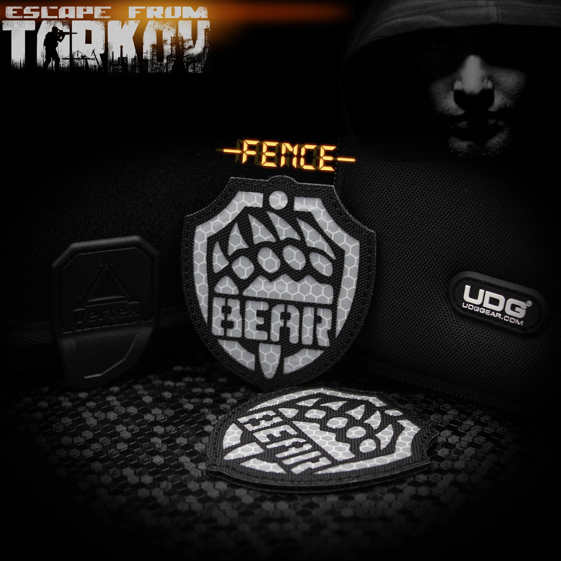 

Escape from the vicinity of Tarkov, spot IR reflective camp armband, USEC BEAR badge