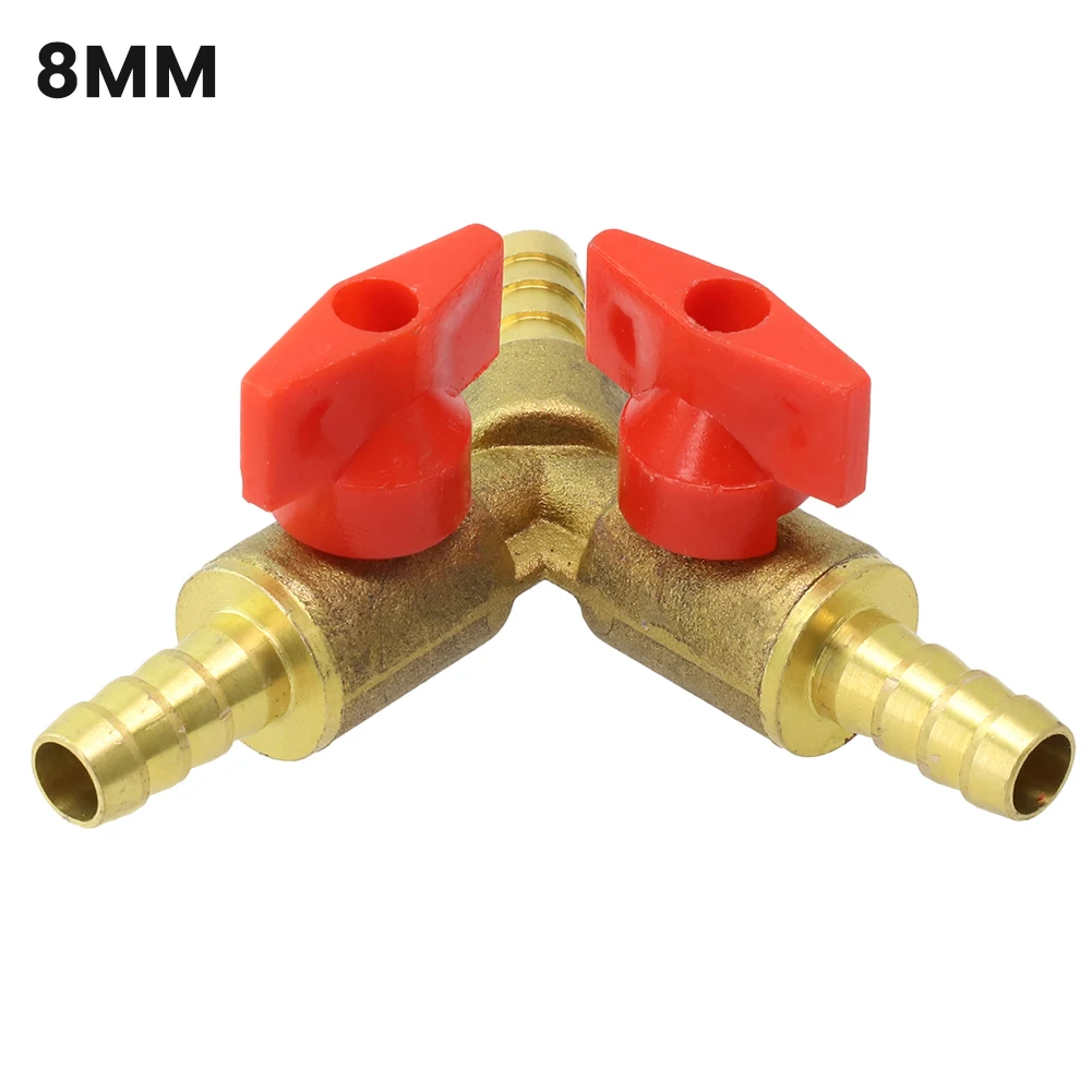 Garden Irrigation Pipe Connection Brass Valve Shut Off Ball Valve 3-Way 8mm/10mm Water Pipe Fittings Brass Color