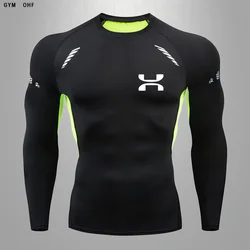 Men'S High-Quality Long Sleeve Tight Sweatshirt Skeleton Men'S Gym Quick Drying T-Shirt Running Fitness Rushgard Training MMA