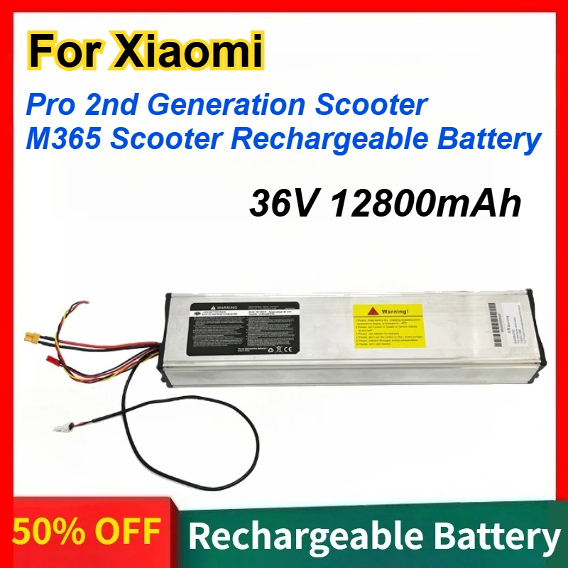 36V 12800mAh Large Capacity Lithium Battery Suitable for Xiaomi Pro 2nd Generation Scooter / M365 Scooter Rechargeable Battery