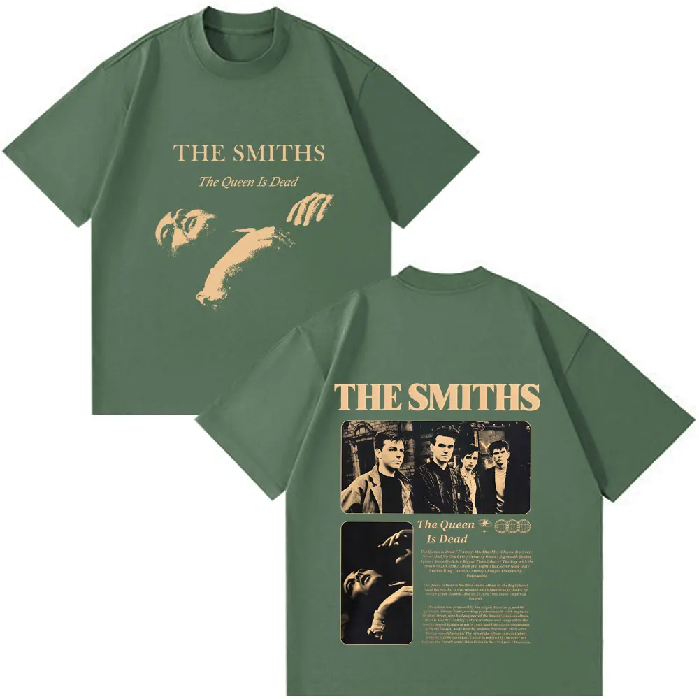 The Smiths The Queen Is Dead Plus Size T-shirts with Short Sleeves 1980's Indie Morrissey T-shirt Men's Vintage Rock Band Tide