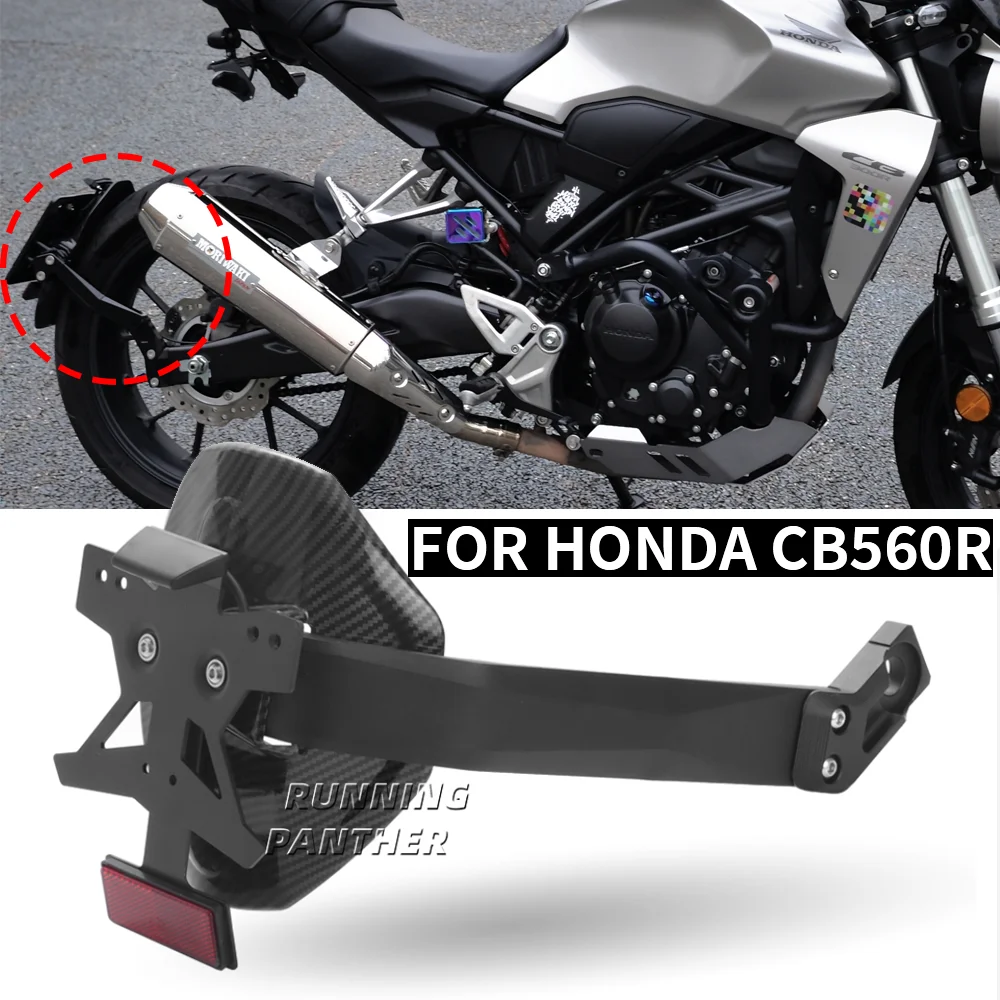 NEW For Honda CB560R CB 650 R CB 650R 2021 2022 2023 Motorcycle Rear Wheel Mudguard Fender With License Plate Holder LED Light