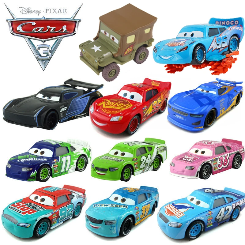 Disney Pixar Car 3 Lightning McQueen Racing Family Jackson Storm Sarge 1:55 Die Cast Metal Alloy Toy Car For Kids Birthday Gifts