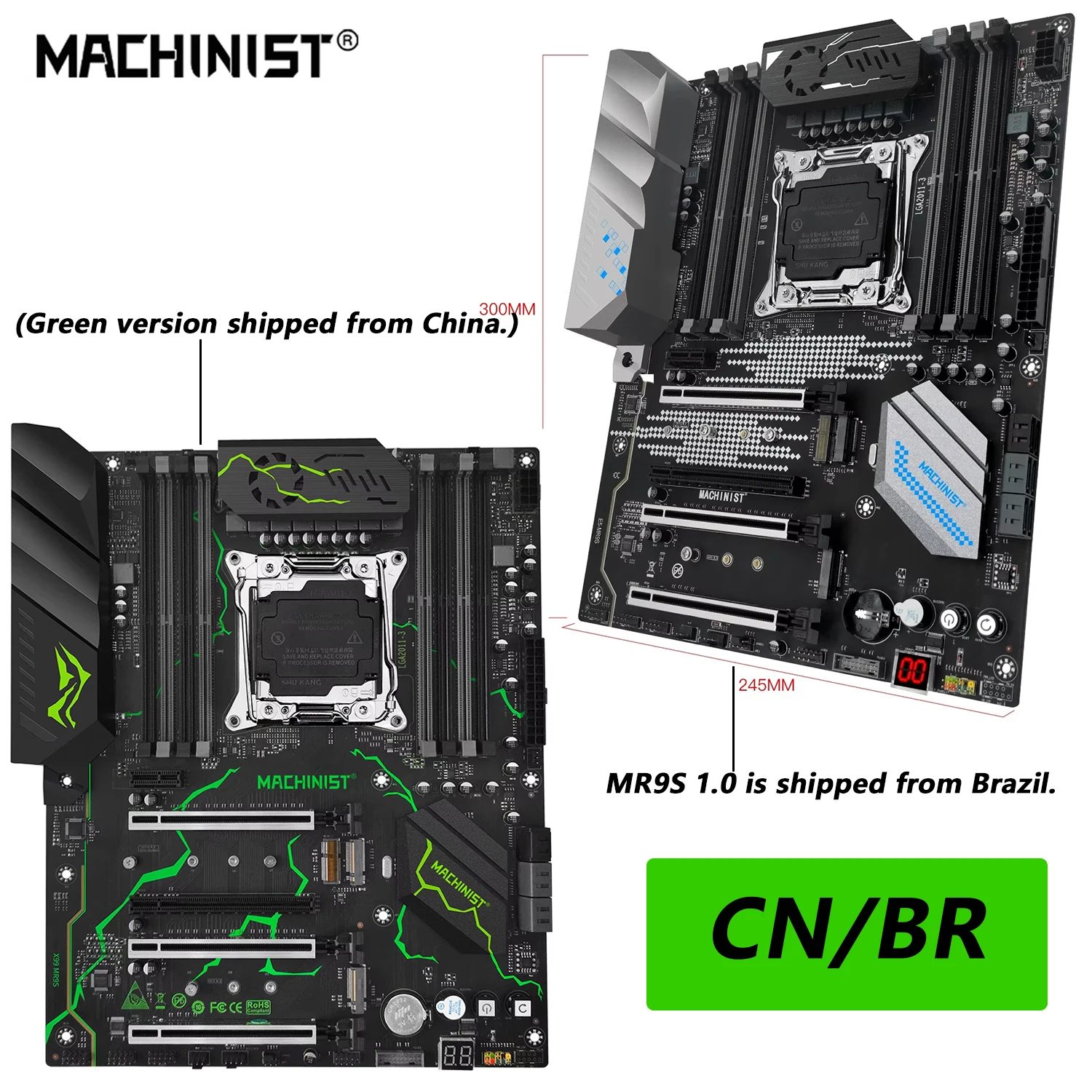 Machinist MR9S X99 Moederbord Ondersteuning Lga 2011-3 Xeon E5 2640 2666 2667 2670 V3 V4 Processor DDR4 Ecc NON-ECC Geheugen Nvme M.2