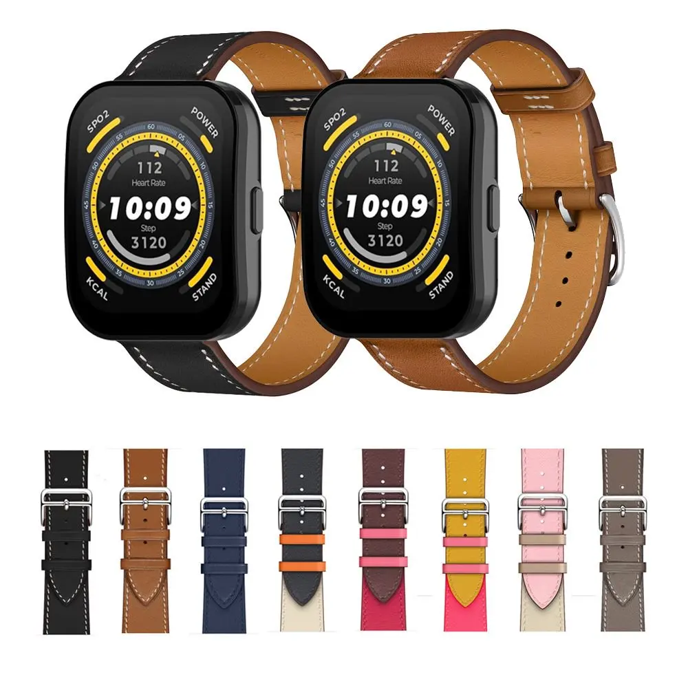 20 22mm Qualität Lederband Armband Männer Frauen Uhr Armband Für Huami Amazfit Bip 6 5 3 Pro U Pro S Lite Amazfit Aktive 2