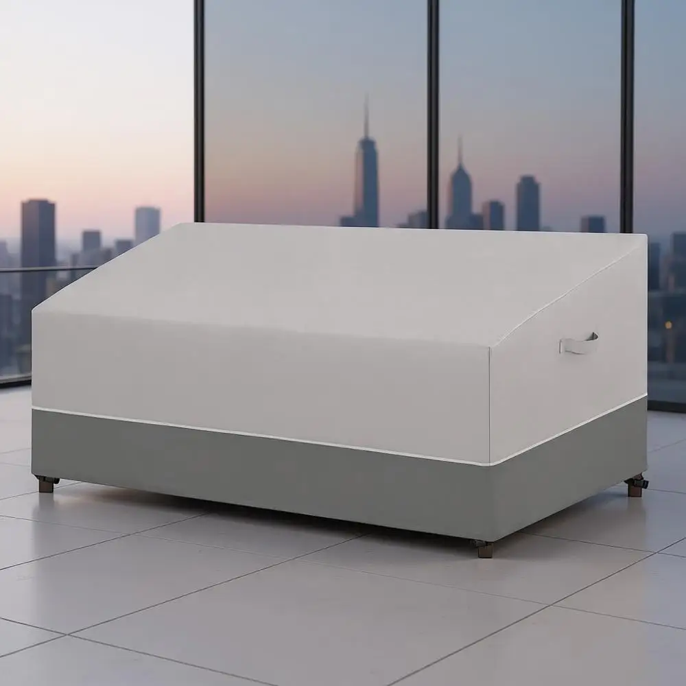 

Чехол для уличной 3-местной кушетки, устойчивый к ультрафиолетовому излучению, водонепроницаемый, со светоотражающим краем, серый/черный, 95x40x35 дюймов