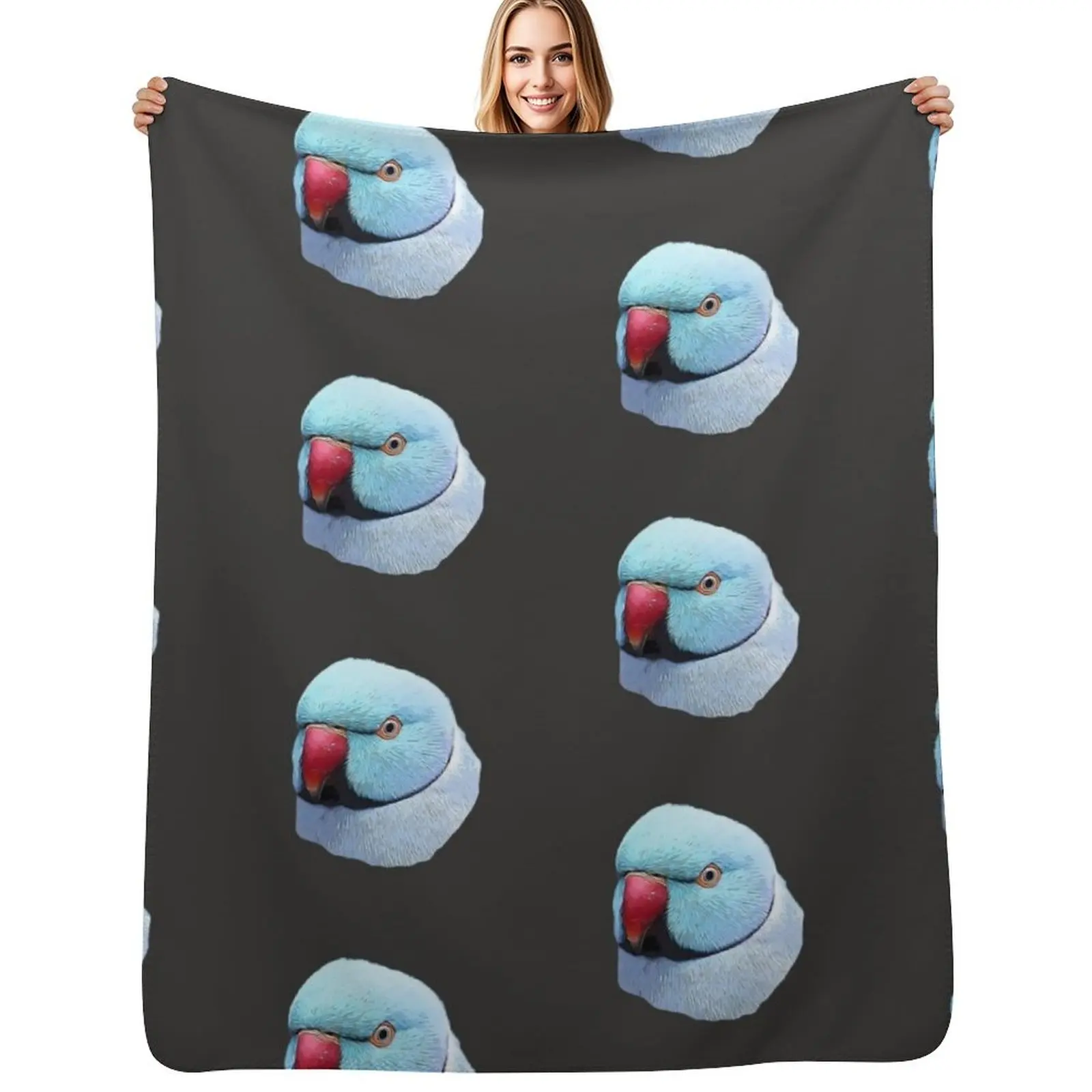 Indian Ringneck Blue Sky Beauty Throw Blanket Modern Design Soft Blanket for Home Decor