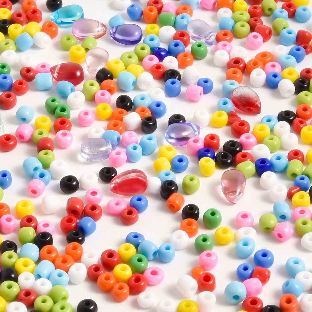 30/60g 4mm cuentas sueltas espaciadoras de vidrio de arroz coloridas para la fabricación de joyas cuentas de semilla redondas a granel ornamento DIY para accesorios de pulsera