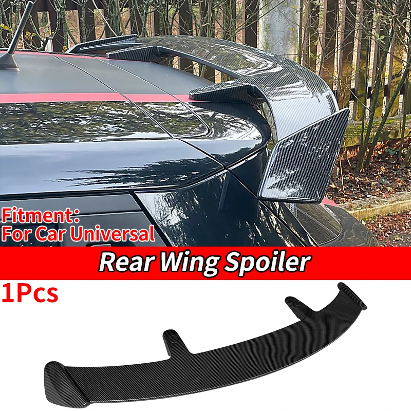 

Car Rear Universal Spoiler Trim Carbon Fiber Look Tail Trunk Wing Luggage Compartment A3 A1 X5 Q5 Sports Adjustment Accessories