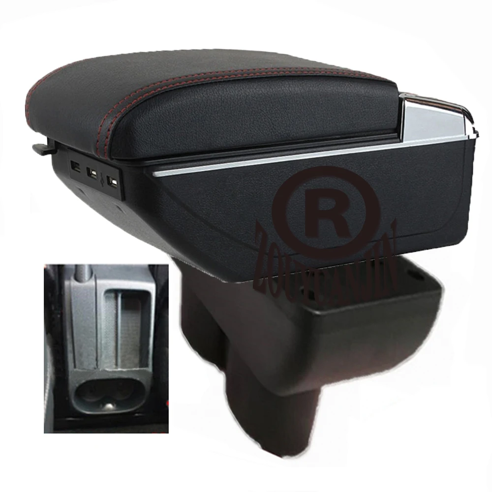 For Volkswagen VW Touran Caddy Armrest Box Central Store Content Arm Elbow Rest with Cup Holder Ashtray USB