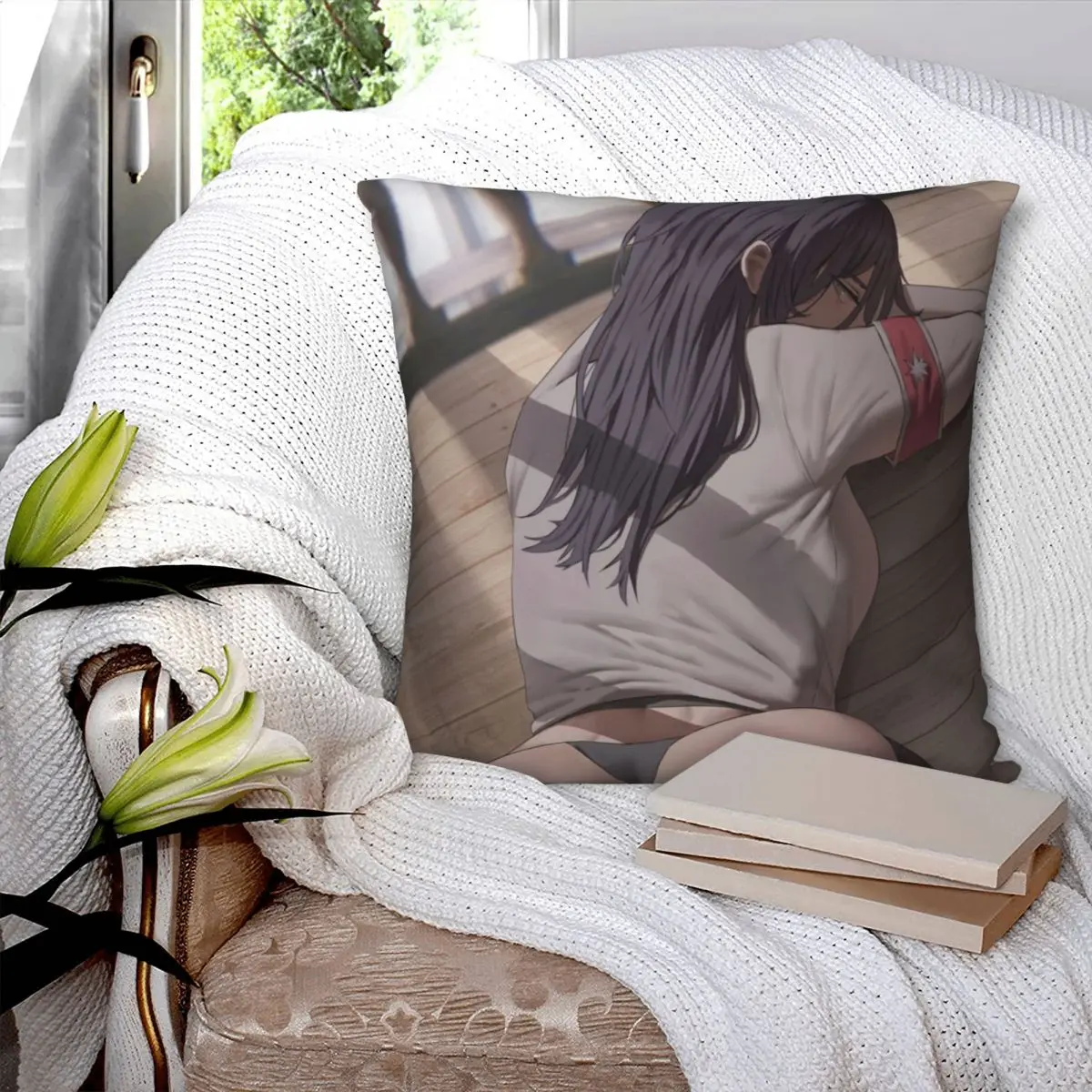 Sexy pieck dedo lewd quadrado fronha poliéster fronha capa de almofada de veludo zip conforto decorativo lance travesseiro para casa carro