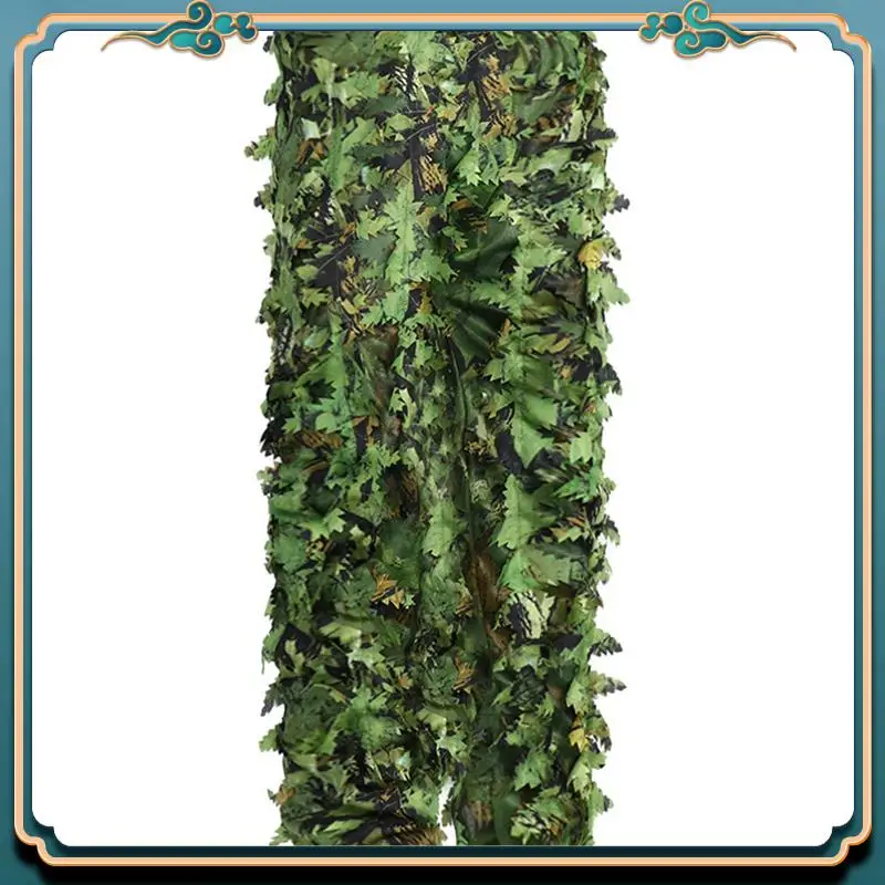 

Latest 3X Sticky Flower Bionic Leaves Camouflage Suit Hunting Ghillie Suit Woodland Camouflage Universal Camo Set (B)
