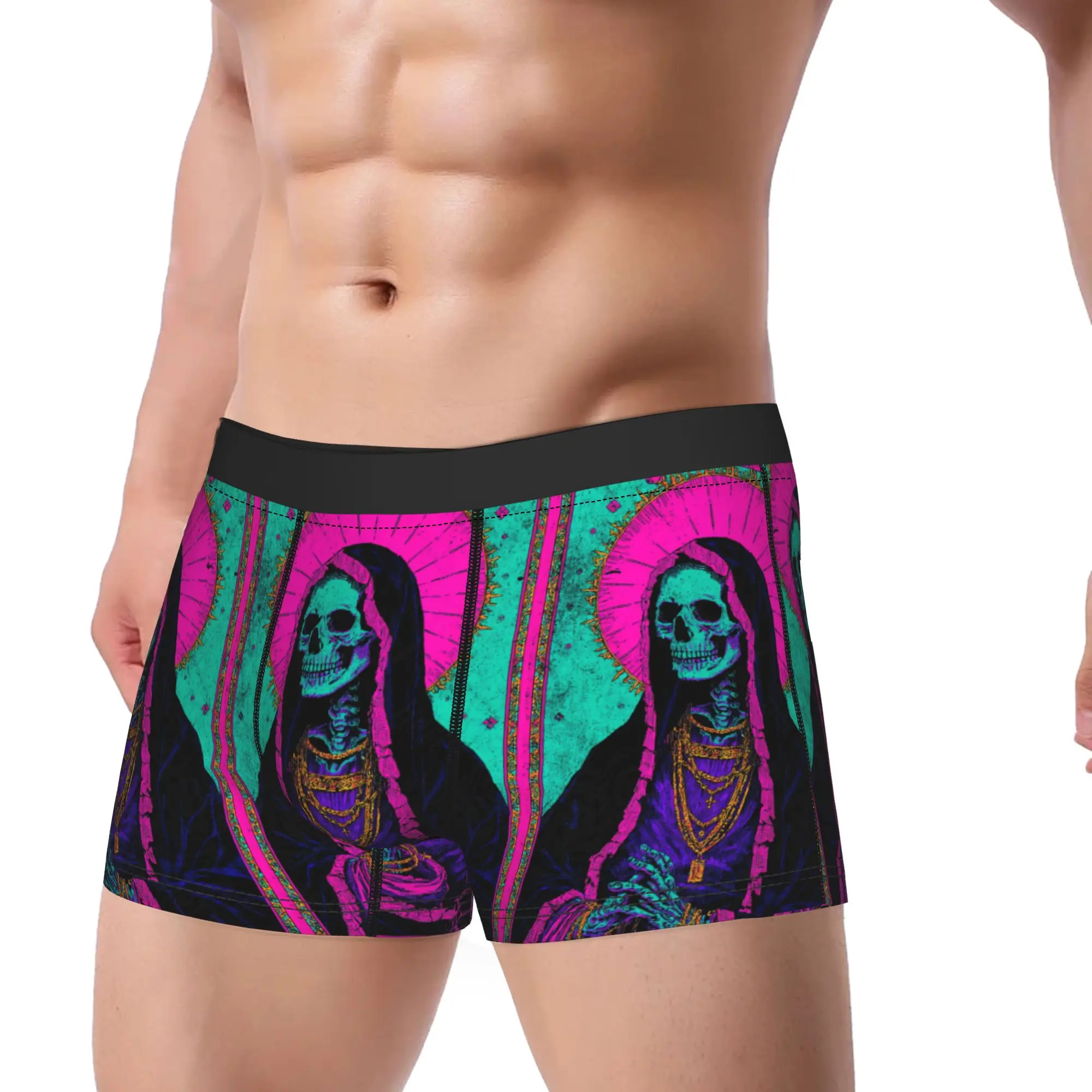 Vintage Holy Death Art Shorts Briefs  Underwear Hot Sale Men Comfortable Trunk Design Large Size Underpants