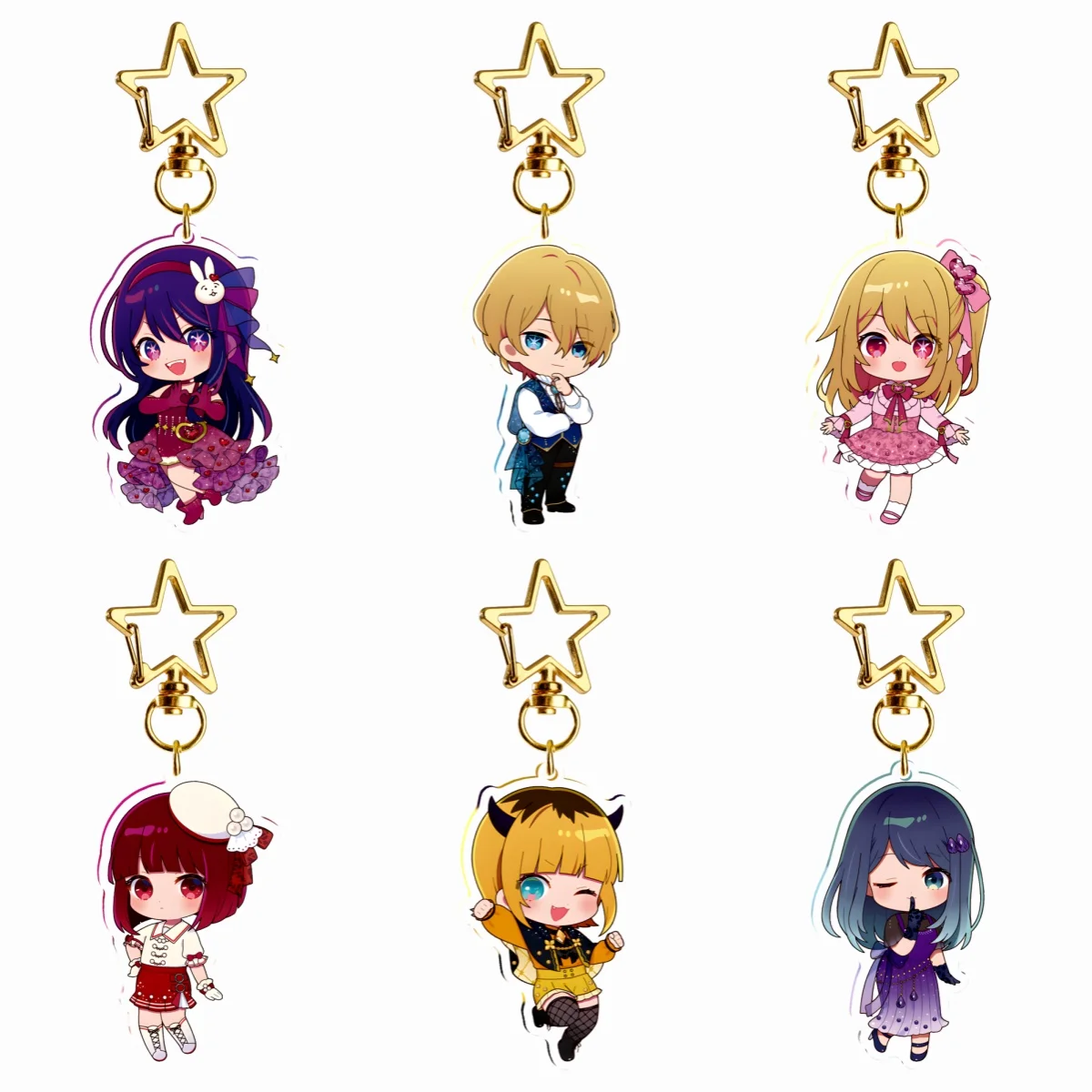 

Anime Oshi No Ko Acrylic Stand Ai Aqua Ruby Arima Kana Kurokawa Akane MEM Keychains Pendant Car KeyChain Gift Accessories