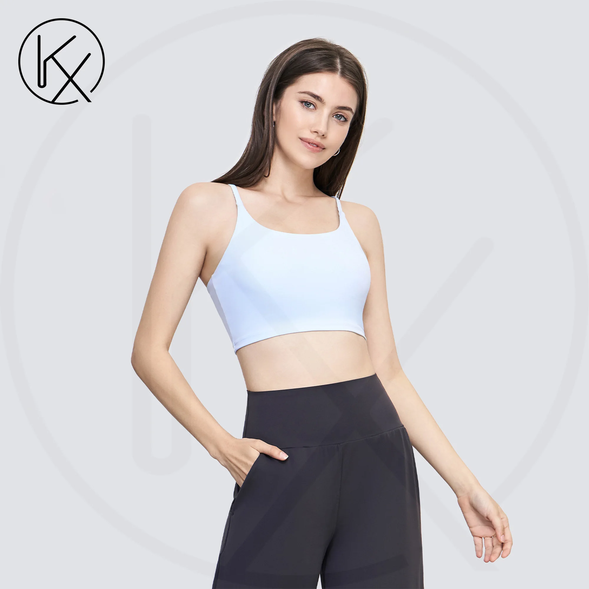 

kaixiggmm Women's Lycra Yoga Bra Top Gym Sports Bra Fitness Bra Shockproof Breathable Detachable Chest Mat Bra Women