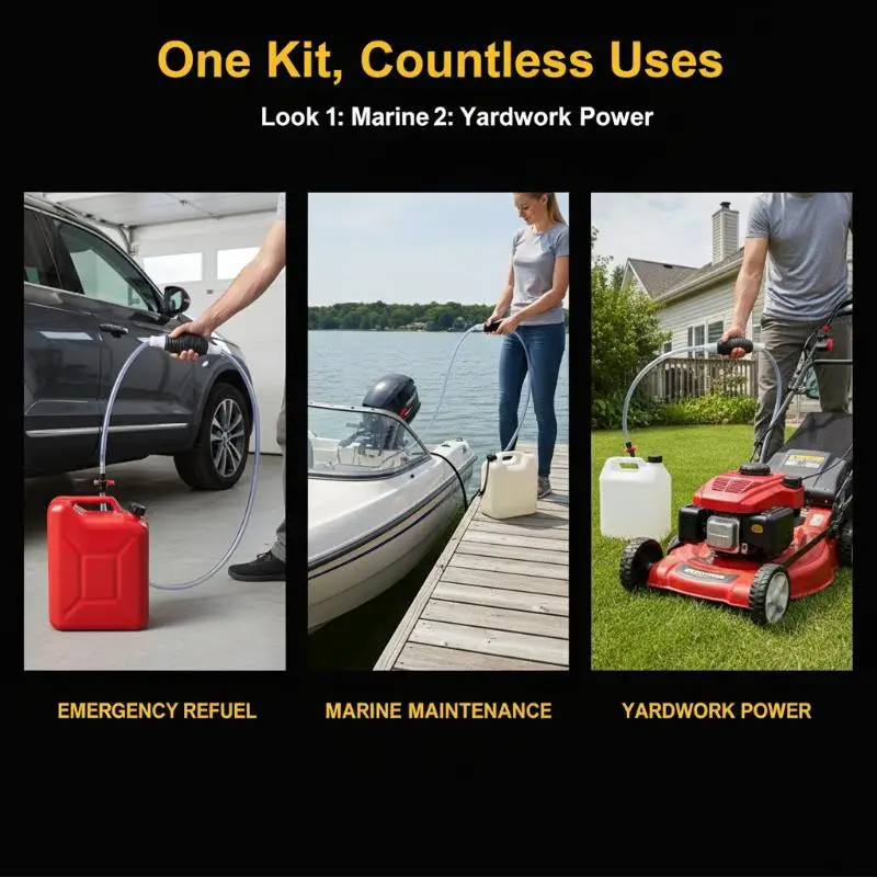1pcs Universal Hand Fuel Pump Kit Fuel Car Fuel Tank Sucker Oil Transfer Fuel Pump Petrol Liquid Manual Pump Fuel Saver