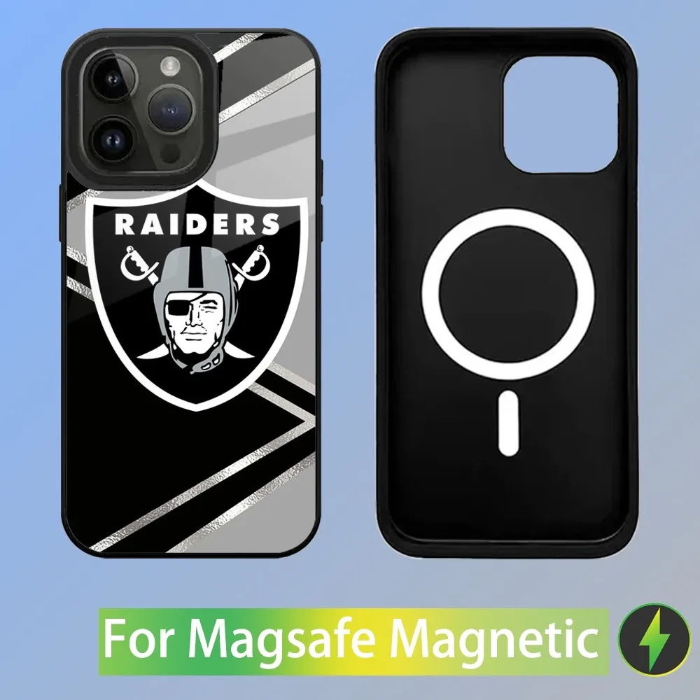 Oakland Raiders Phone Case For iPhone 15,14,13,12,11,Plus,Pro,Max Mini Magsafe Magnetic Wireless Charging