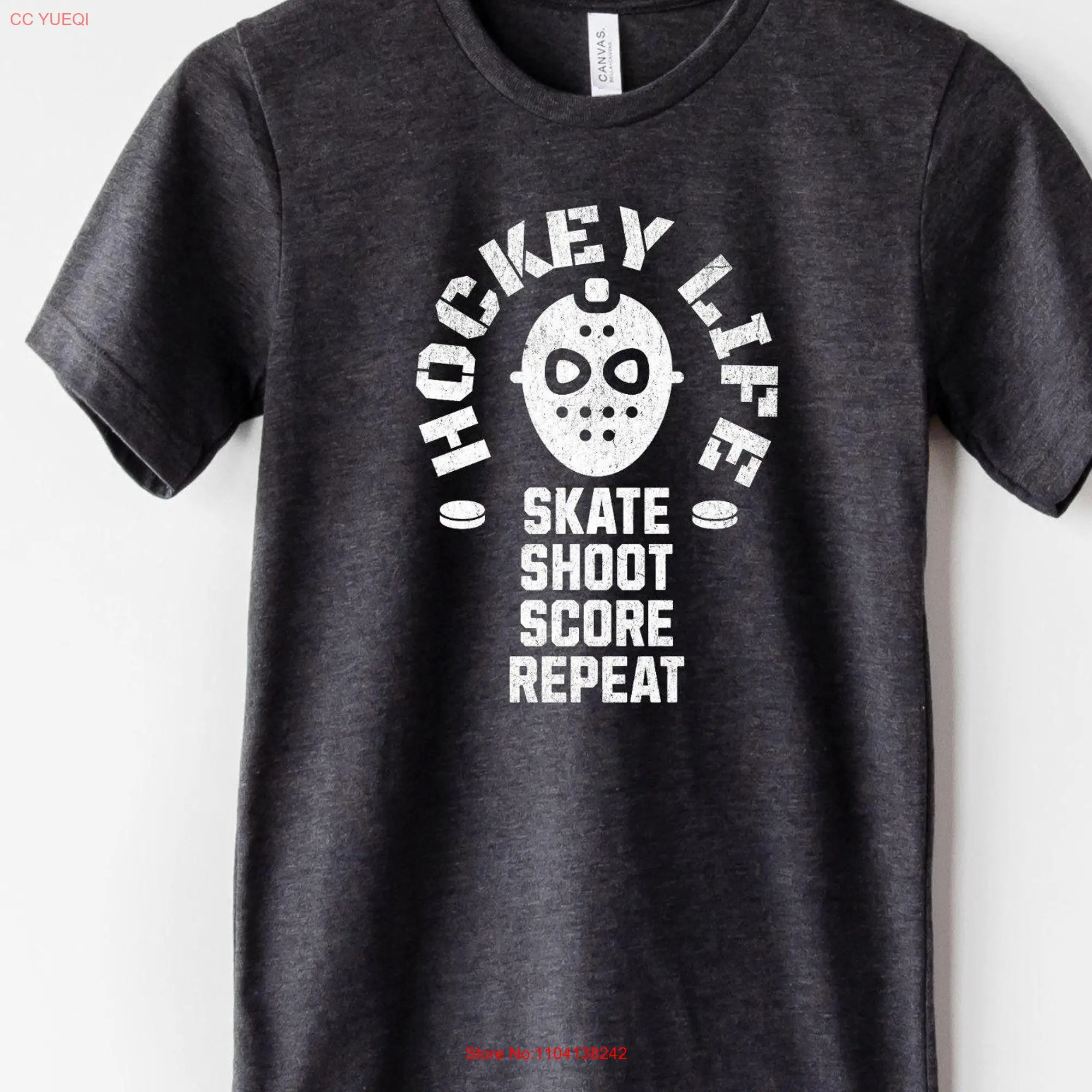 Hockey Life shirt for player lovers sports fan t Skate Shoot Score Repeat tee playoffs game practice shirts