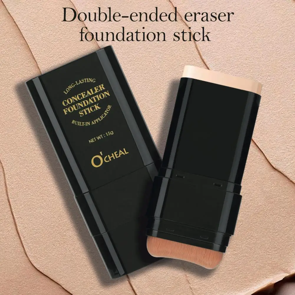 Two In One Concealer Foundation Stick Facial Matte Waterproof Bronzer Contouring Face Coverage Moisturizing Makeup Cream