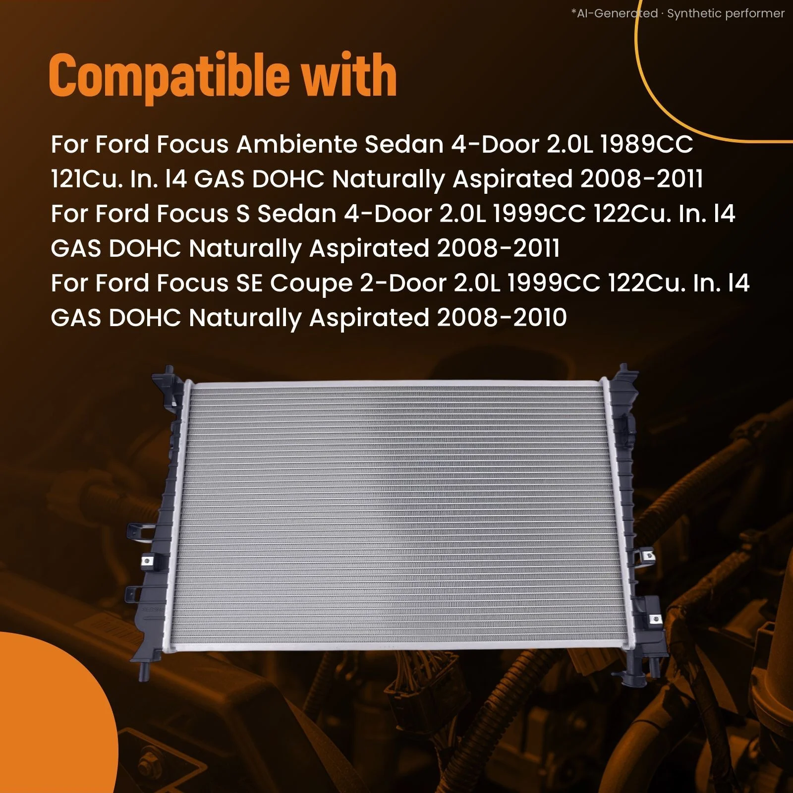 Aluminum Cooling Radiator for Ford Focus SE SEL 2008-2011 CU13087 13087