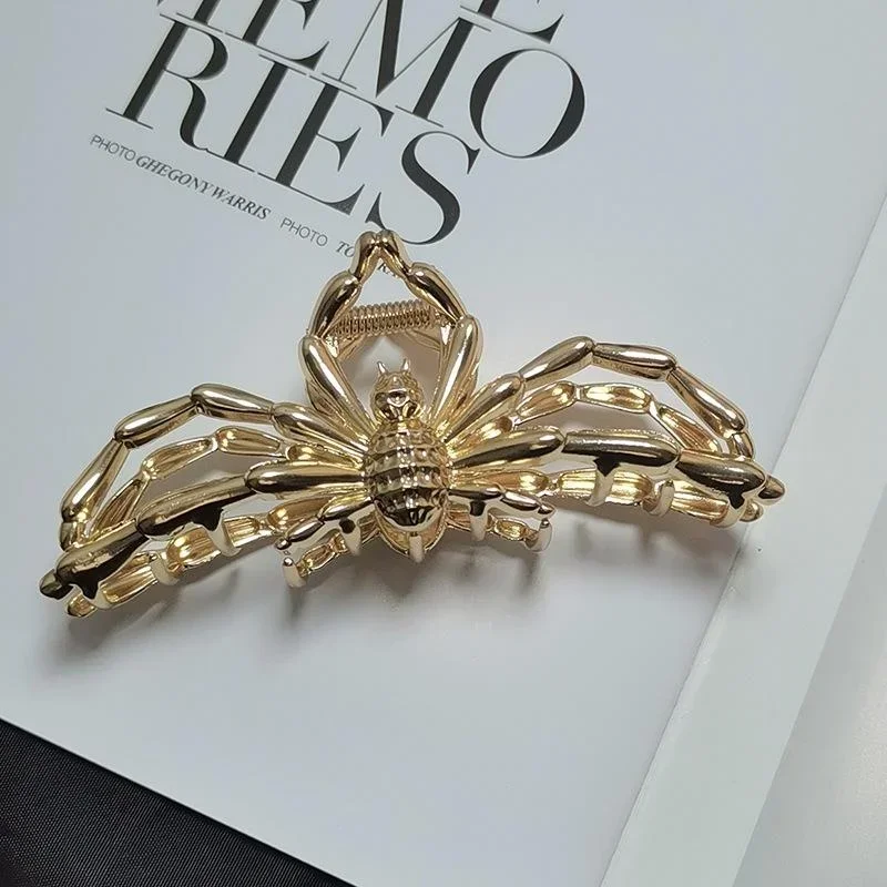 Large Spider Hair Clip Metal 2023 Halloween Women Headwear Claw Girl Hairpins Trendy Gift Gold/Silver/Black Accessories