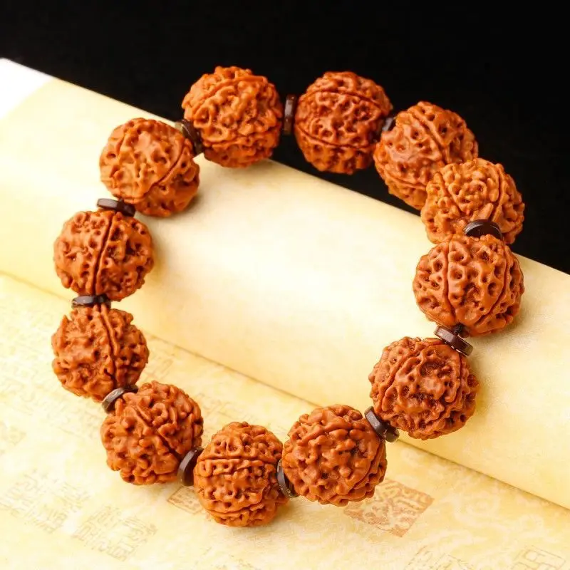 Genuine Bodhi Seed Wrist Mala Bracelet, Unisex Buddhist Prayer Beads for Meditation and Chanting