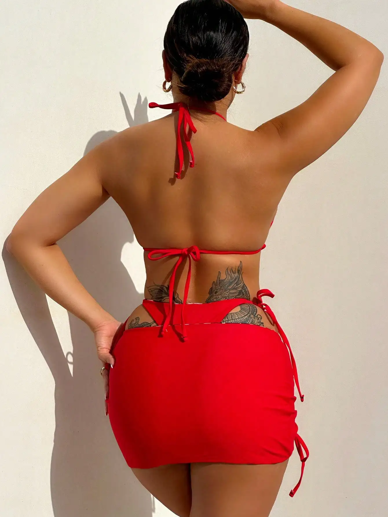 

Reversible Leopard Print 2 Piece Bikini Set With Ruched Skirt