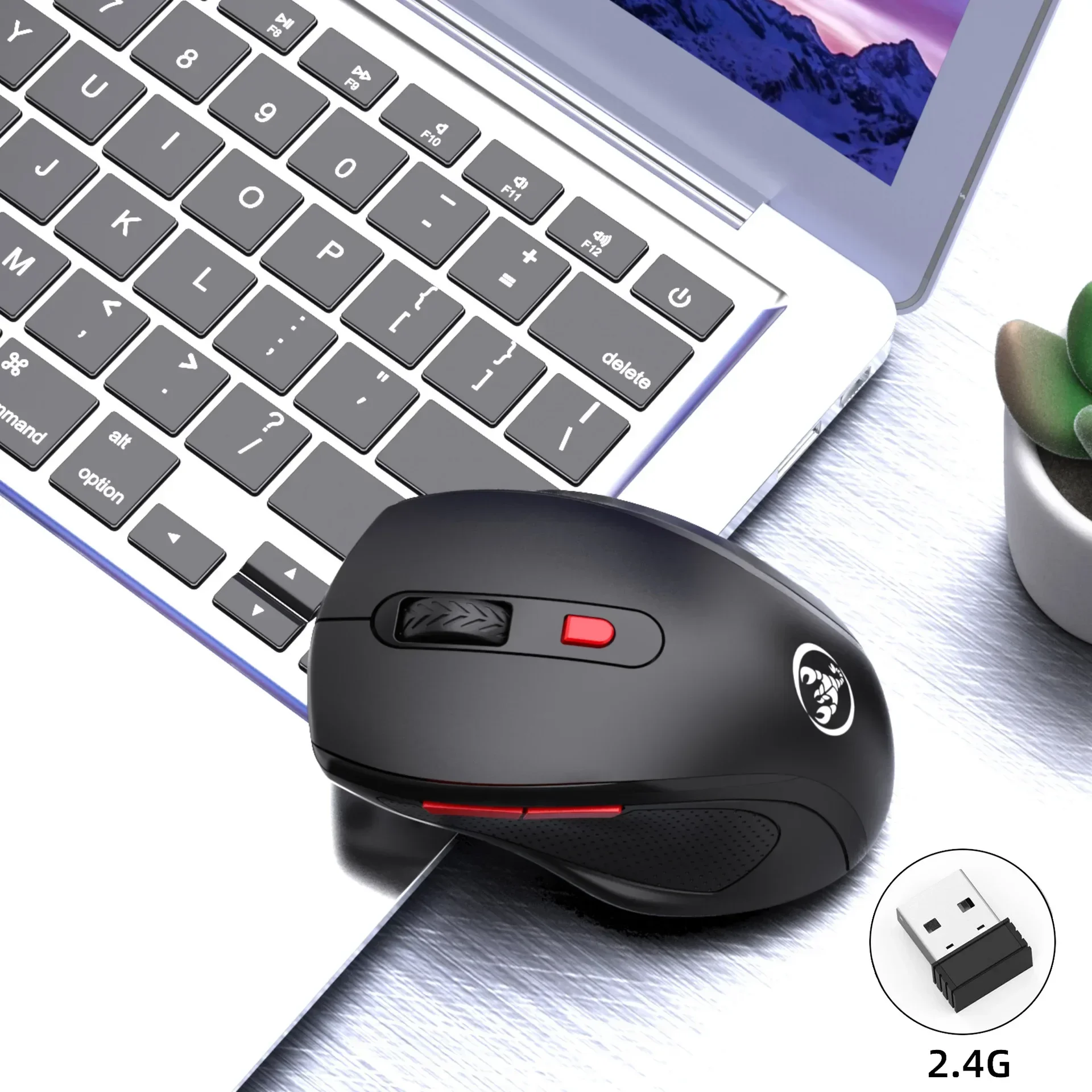 ZLRLMHY T67 2.4&GBT5.0 Optical 3-level Resolution Adjustable Wireless Mouse Ergonomic Comfortable for Laptop Office Desktop