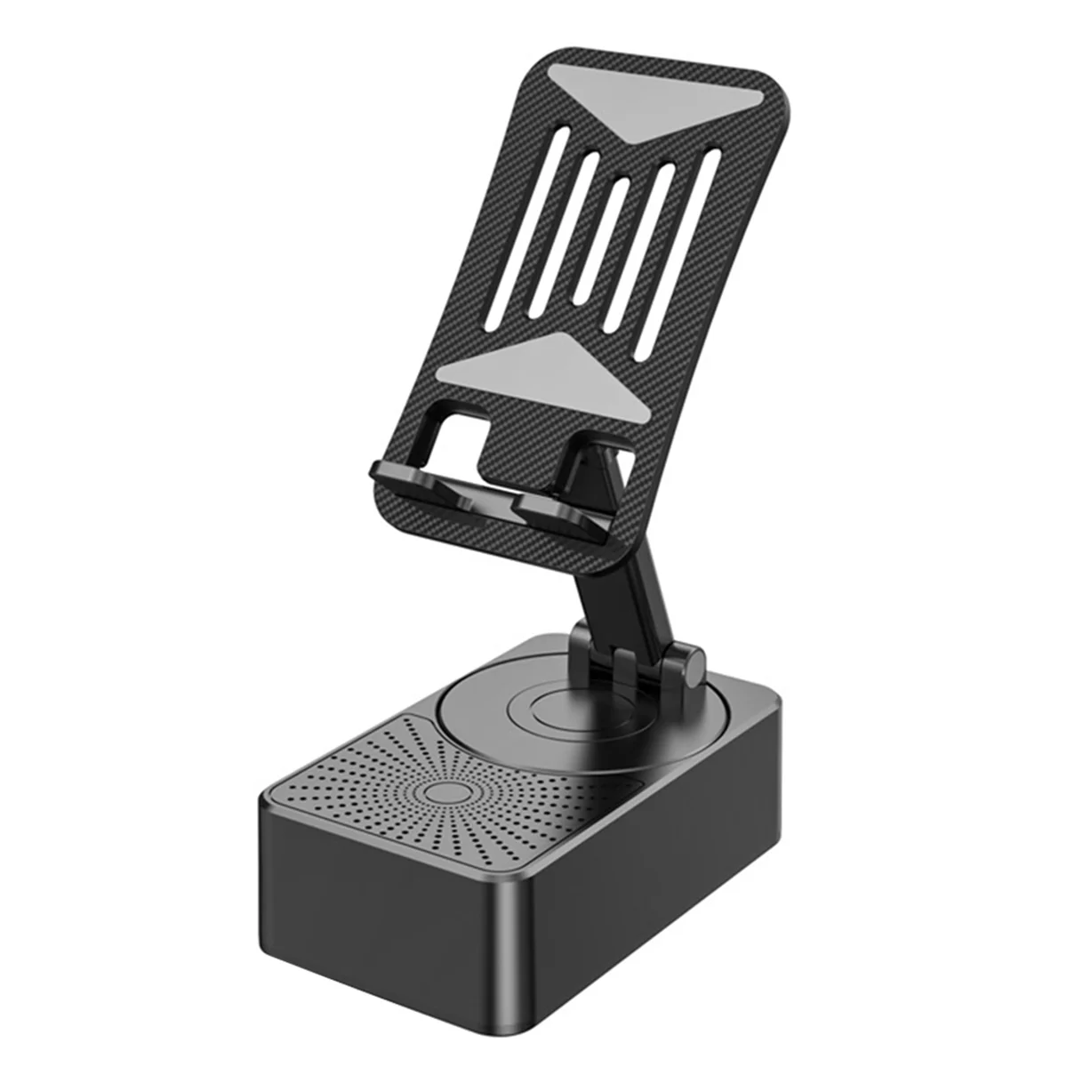 B03B-2-in-1 Cell Phone Stand with Wireless Bluetooth Speaker, Foldable Bluetooth Audio Bracket for Home Office