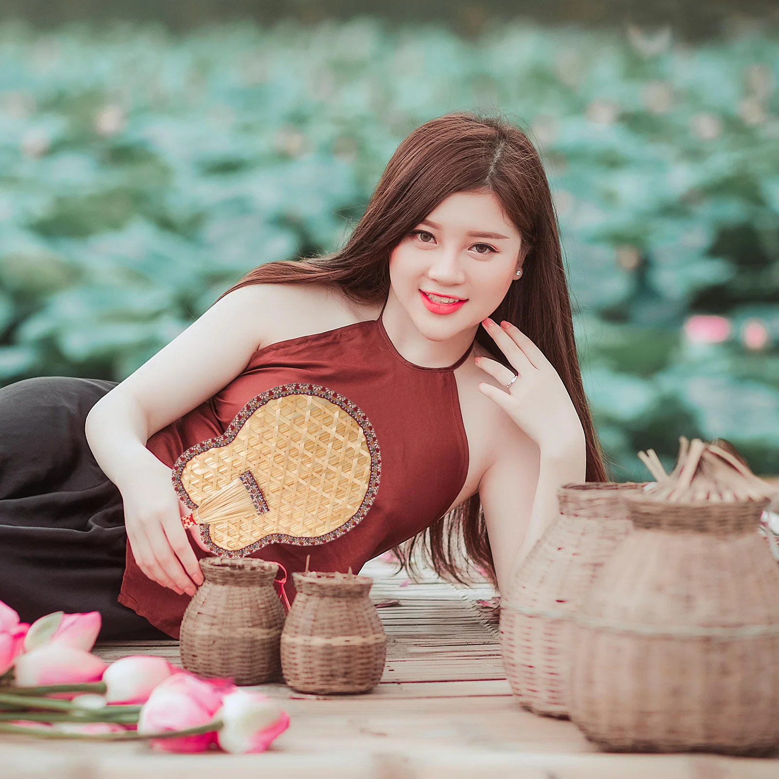 

1 Piece Children's Palm Fan Hand Woven Natural Material Lightweight Vintage Style for Summer Cooling Outdoor Events Home