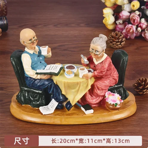 Modern Reading Eating Cycling Swinging Grandparents Resin