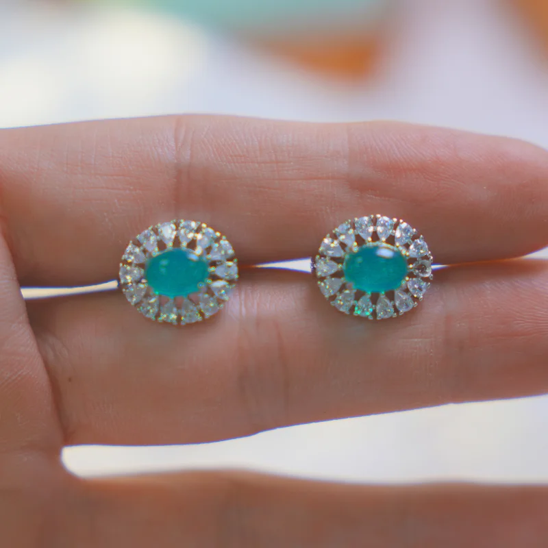 Natural Ice Chalcedony Green earrings for women Exquisitely Crystal Flower Earings Fashion High quality Party Jewelry Gifts